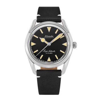 Nivada Grenchen Super Antarctic 35 Black - Beige Luminova / Stainless Steel / Black