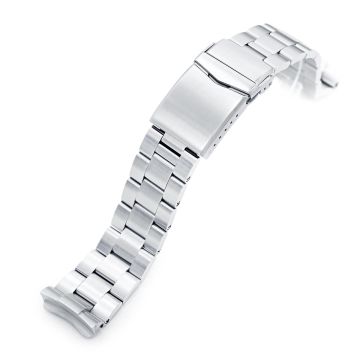 Super-O Boyer Watch Band compatible with Seiko 6309-7040  and 6306-7001, 316L Stainless Steel Brushed V-Clasp - 22mm