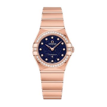 Omega Constellation Manhattan 25 Quartz Sedna Gold / Aventurine / Diamond