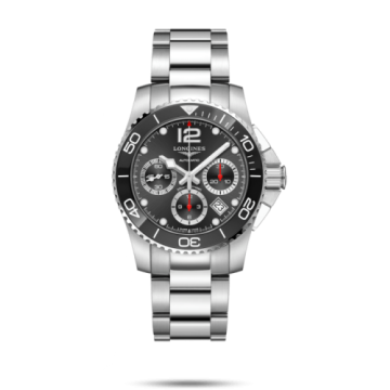 Longines HydroConquest 41 Automatic Chronograph Stainless Steel / Ceramic / Black / Bracelet