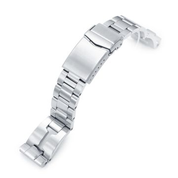Retro Shaver Blade Watch Band for Seiko 62MAS Reissue SBDC051 SBDC053 SBDC055, Stainless Steel - Brushed, V Diver Clasp - 20mm
