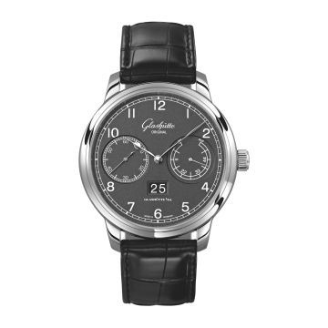 Glashütte Original Senator Observer Stainless Steel / Grey / Alligator / Folding
