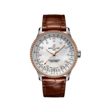 Breitling Navitimer 1 35 Automatic Stainless Steel / Red Gold / MOP / Croco / Folding