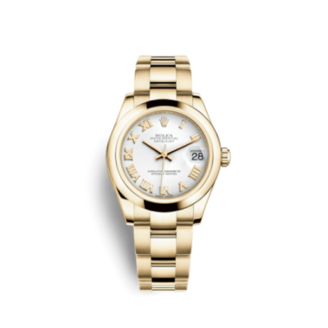 Rolex Datejust 31 Yellow Gold Domed / Oyster / White Roman