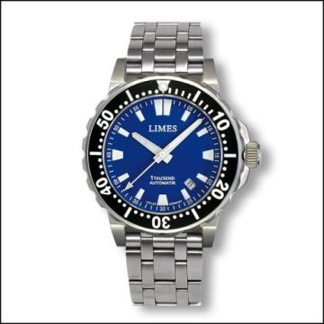 Limes 1Tausend Automatic Blue - steel bracelet