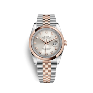 Rolex Datejust 36 Rolesor Everose Domed / Jubilee / Silver Diamond