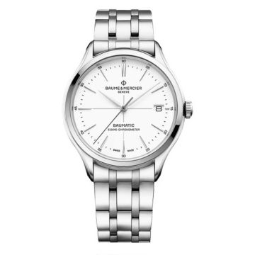 Baume & Mercier Clifton Baumatic Stainless Steel / White / Bracelet / COSC