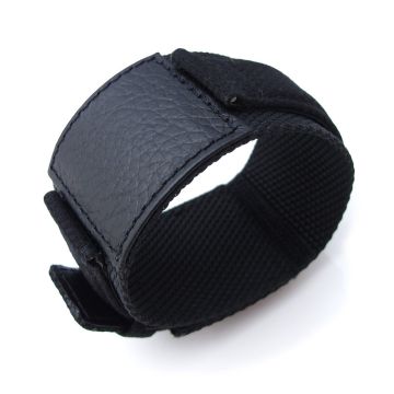 MiLTAT 24mm Double Layer Nylon Black Tactical Hoop and loop Watch Strap, design for 44mm Panerai Watches - 24mm