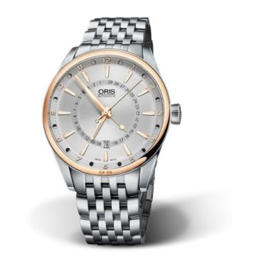 Oris Artix Pointer Moon Date Stainless Steel - Rose Gold / Silver / Bracelet