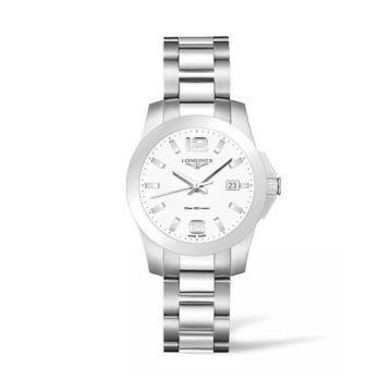 Longines Conquest Quartz 36 Stainless Steel / White