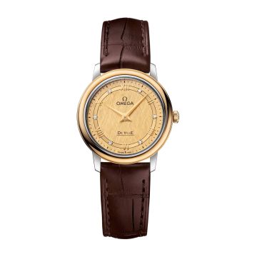 Omega De Ville Prestige Quartz  27.4 Stainless Steel / Yellow Gold / Vintage Champagne Silk
