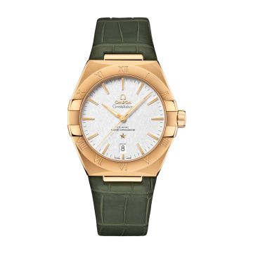 Omega Constellation Master Chronometer 39 Yellow Gold / Silver / Alligator