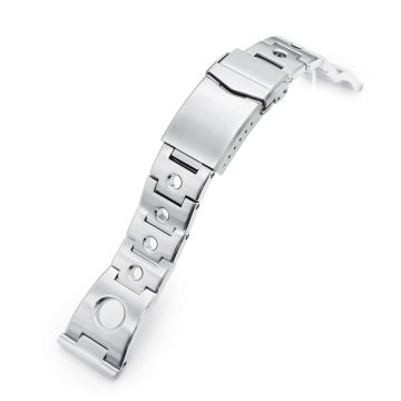 Rollball Watch Band Straight End, 316L Stainless Steel Brushed V-Clasp - 22mm