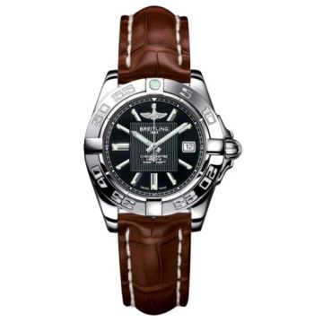 Breitling Galactic 32 Stainless Steel / Trophy Black / Croco