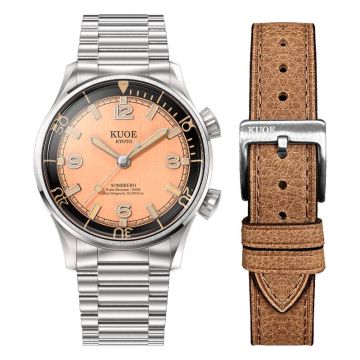 Kuoe Kyoto Sombrero 90-011 Salmon Linen Textured Dial