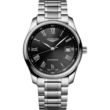 Longines Master Collection 40 Date Stainless Steel / Black - Roman / Bracelet
