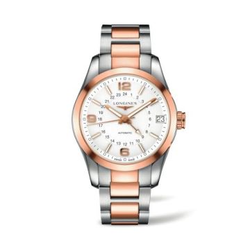 Longines Conquest Classic 42 GMT Stainless Steel - Red Gold / Silver / Bracelet