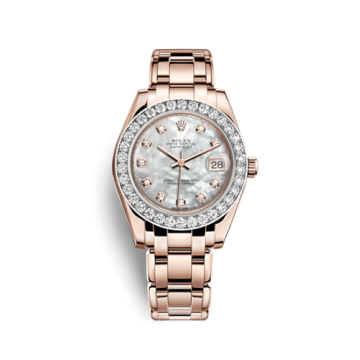 Rolex Datejust Pearlmaster 34 Everose Diamond Mother of Pearl Diamonds