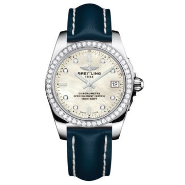 Breitling Galactic 36 Stainless Steel / Diamond / Pearl Diamond/ Calf