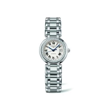 Longines PrimaLuna Automatic 26.5 Stainless Steel / Diamond / Silver - Roman / Bracelet