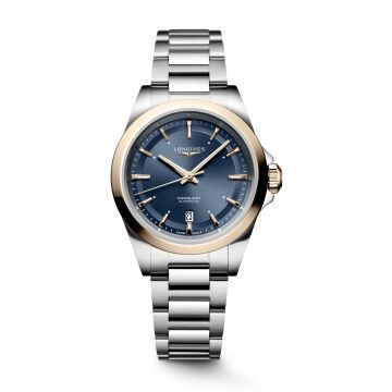 Longines Conquest 30 Stainless Steel - Pink Gold / Blue / Bracelet