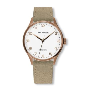Archimede Klassik 36 Gold PVD / Silver / Beige Suede