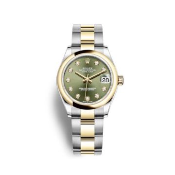 Rolex Datejust 31 Stainless Steel / Yellow Gold / Domed / Olive - Diamond / Oyster