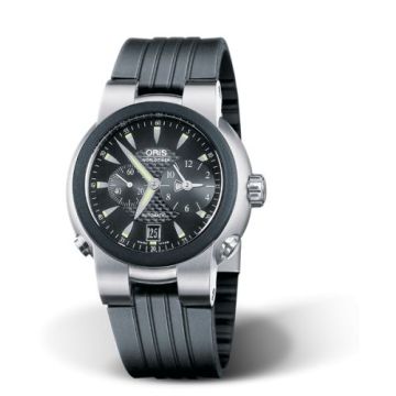 Oris TT1 Worldtimer Stainless Steel - Rubber / Black / Rubber