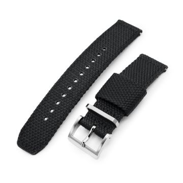 Black Premium Nylon Honeycomb Weave Quick release Watch Strap - 20mm