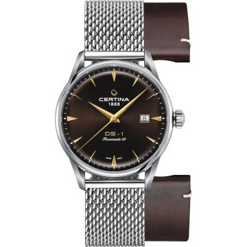 Certina DS-1 Powermatic 80 40 Stainless Steel / Brown / Mesh
