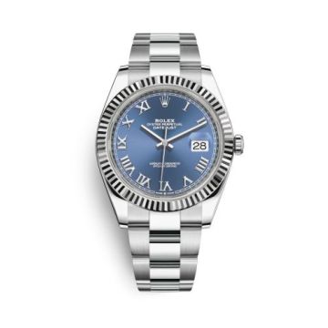 Rolex Datejust 41 Stainless Steel Fluted / Blue - Roman / Oyster