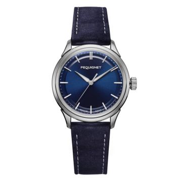 Pequignet Royale Paris 36mm Cuir bleu 9106373