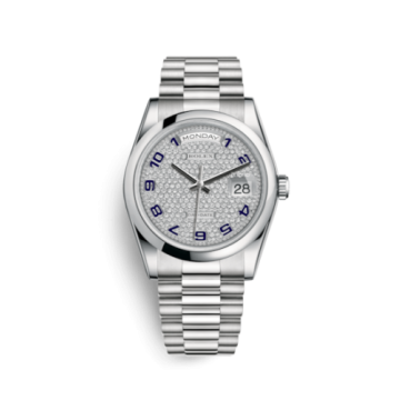 Rolex Day-Date 36 Platinum Domed / President / Paved