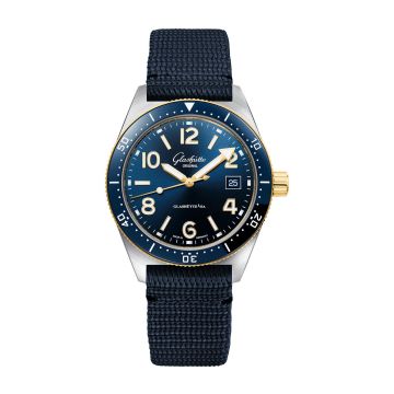 Glashütte Original SeaQ Date Stainless Steel / Blue / Synthetic - Pin