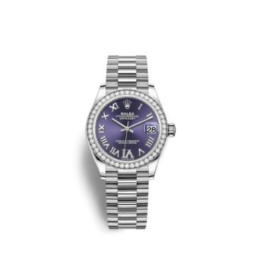 Rolex Datejust 31 White Gold Diamond / Aubergine - Roman