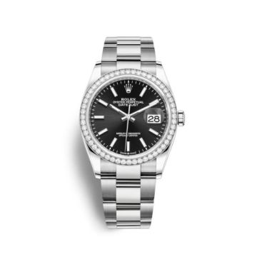 Rolex Datejust 36 Stainless Steel / Diamond / Black / Oyster