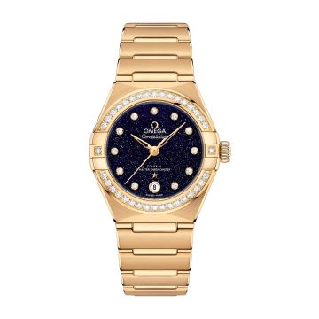 Omega Constellation Manhattan 29 Co-Axial Master Chronometer Yellow Gold / Aventurine / Diamond