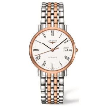 Longines Elegant Collection Automatic 37 Stainless Steel / Red Gold / White