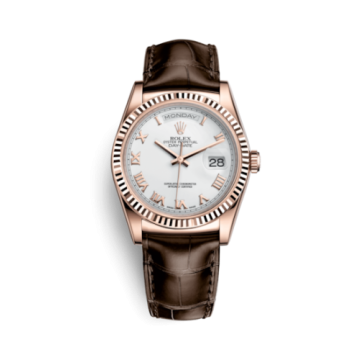 Rolex Day-Date 36 Everose / Strap / White Roman