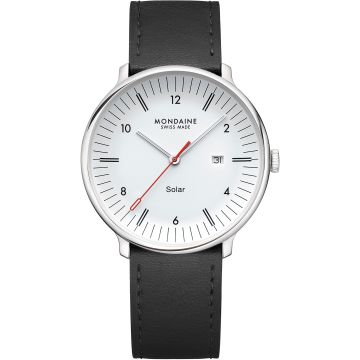 Mondaine Doppio Solar Silver / Black Ø 41
