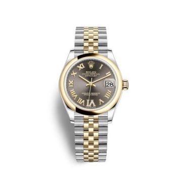Rolex Datejust 31 Stainless Steel / Yellow Gold / Domed / Grey - Roman / Jubilee