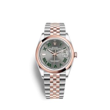 Rolex Datejust 36 Stainless Steel / Everose / Domed / Slate - Roman / Jubilee