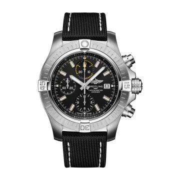 Breitling Avenger Chronograph 45 Stainless Steel / Black / Military / Pin