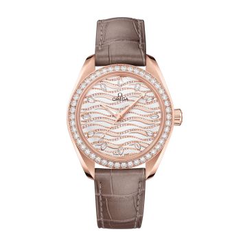 Omega Seamaster Aqua Terra 150M Master Chronometer 34 Sedna Gold / Diamond / Wave Diamond / Alligator
