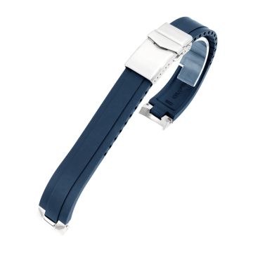 Crafter Blue - MX03-117 Navy Blue FKM Rubber Strap With End Links compatible with Seiko Alpinist SARB017 - 6mm