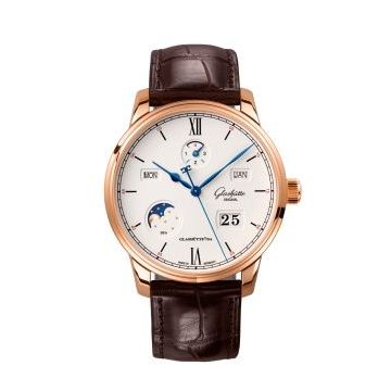 Glashütte Original Senator Excellence Perpetual Calendar Red Gold / Silver / Alligator - Folding