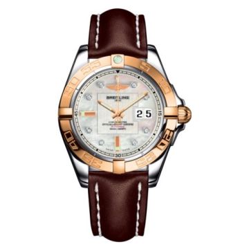 Breitling Galactic 41 Stainless Steel / Rose Gold / Pearl Diamond / Calf