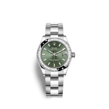 Rolex Datejust 31 Stainless Steel Domed Diamond / Oyster / Green