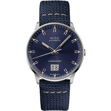 Mido Commander Big Date Stainless Steel / Blue