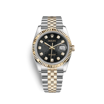 Rolex Datejust 36 Rolesor Yellow Fluted / Jubilee / Black Computer